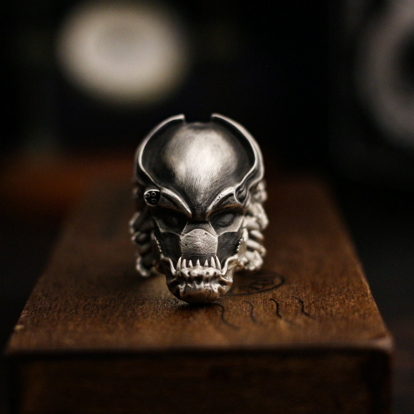 Alien Predator 925 Silver Ring, Predator Mask and Skull Ring, Jewelry of Predator-Craftsmen made