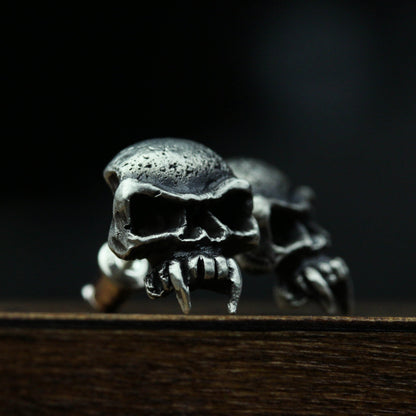 925 sterling silver Skull  Earrings, Tusk Skull Earrings, Gothic  Earrings