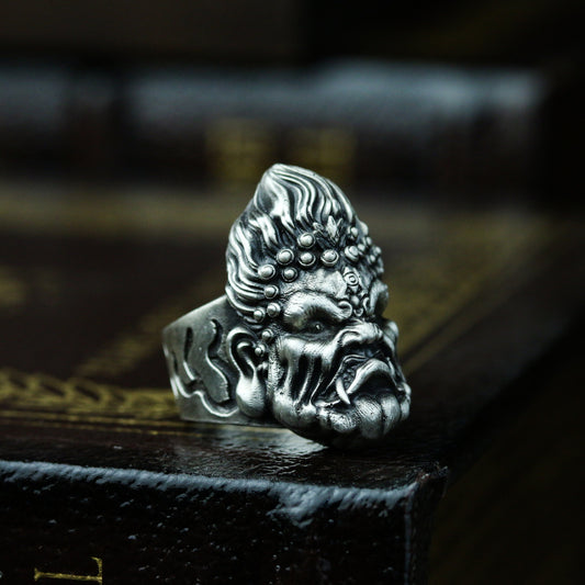 Acalanatha 925 silver ring, Fudosan silver ring, Fudo Myoo Jewelry, Acala Ring, Fudo Silver Ring-Craftsmen made - SATANHORN