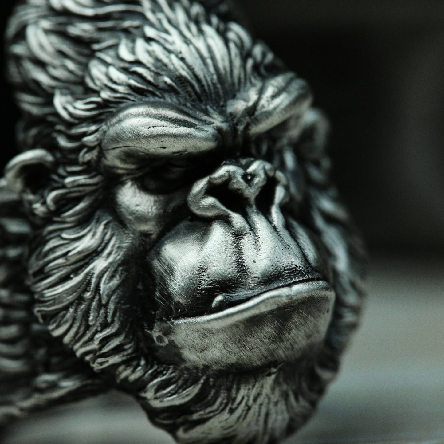 Gorilla 925 silver ring, King Kong 925 silver ring, personalized monkey wild man ring jewelry-Craftsmen made