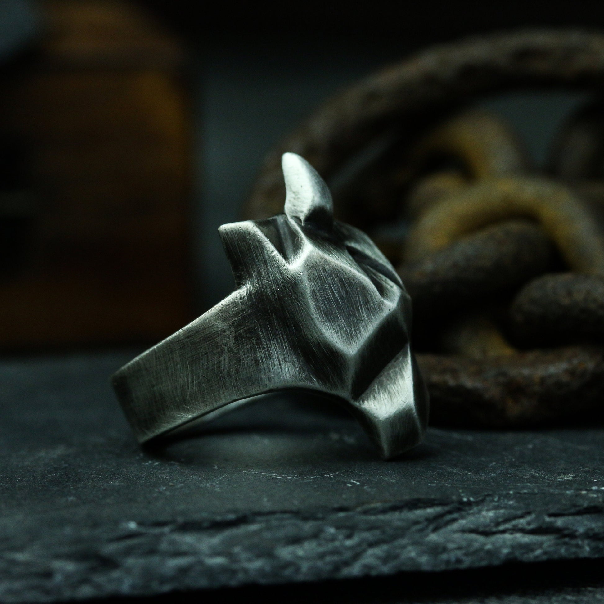 Unicorn 925 silver ring, simple abstract beast 925 silver ring finger ring, unique and mysterious jewelry-Craftsmen made - SATANHORN