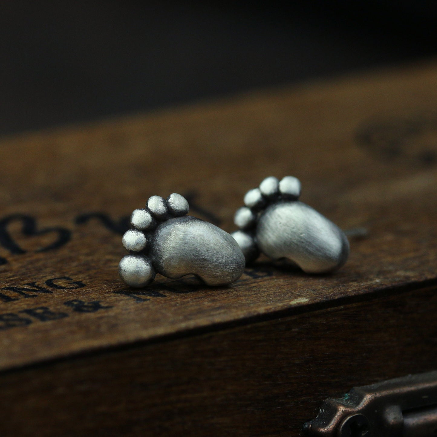 Baby feet sterling silver earrings