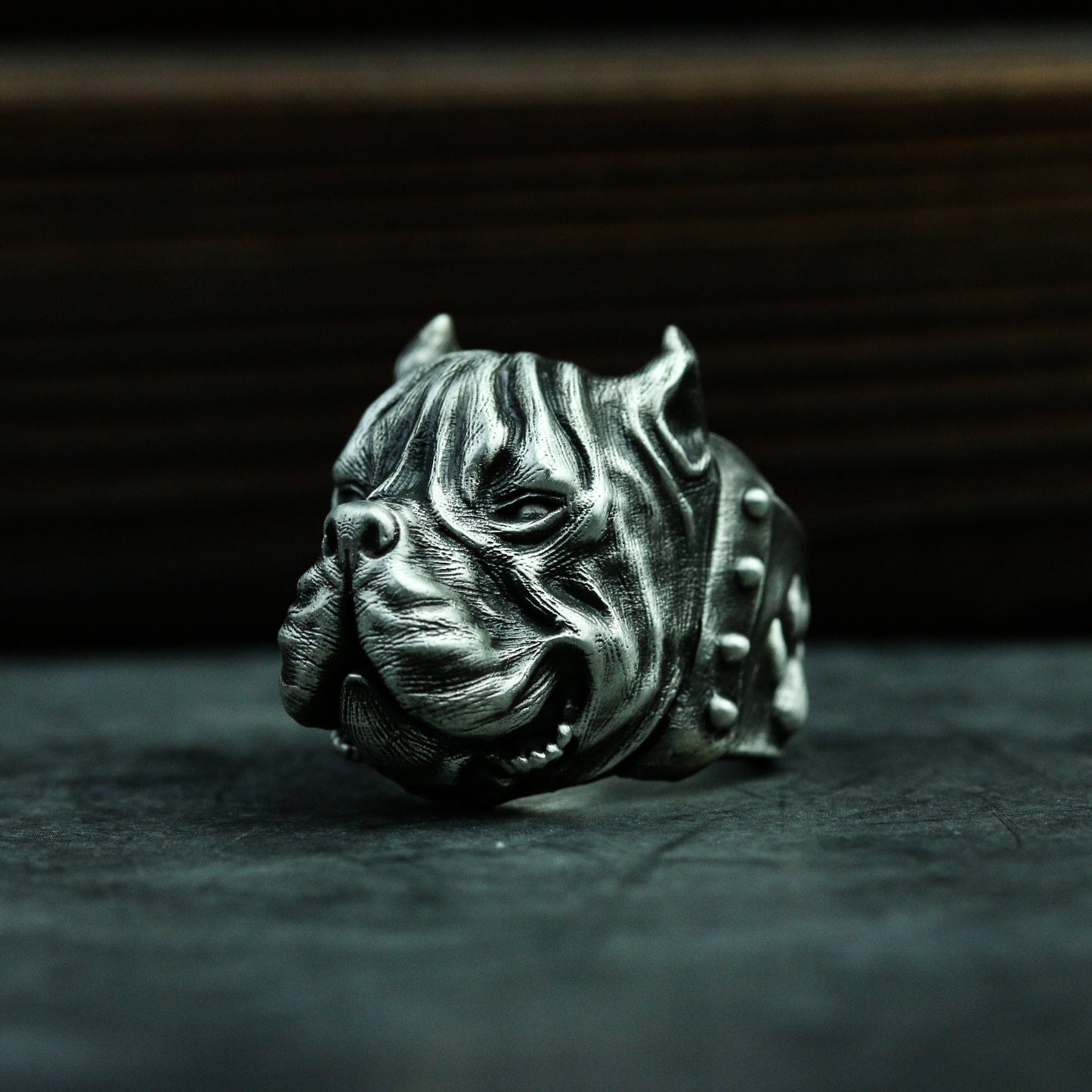 Bulldog 925 silver ring, pet dog 925 silver ring, Bulldog Jewelry, Pet Jewelry, Dog Ring-Craftsmen made