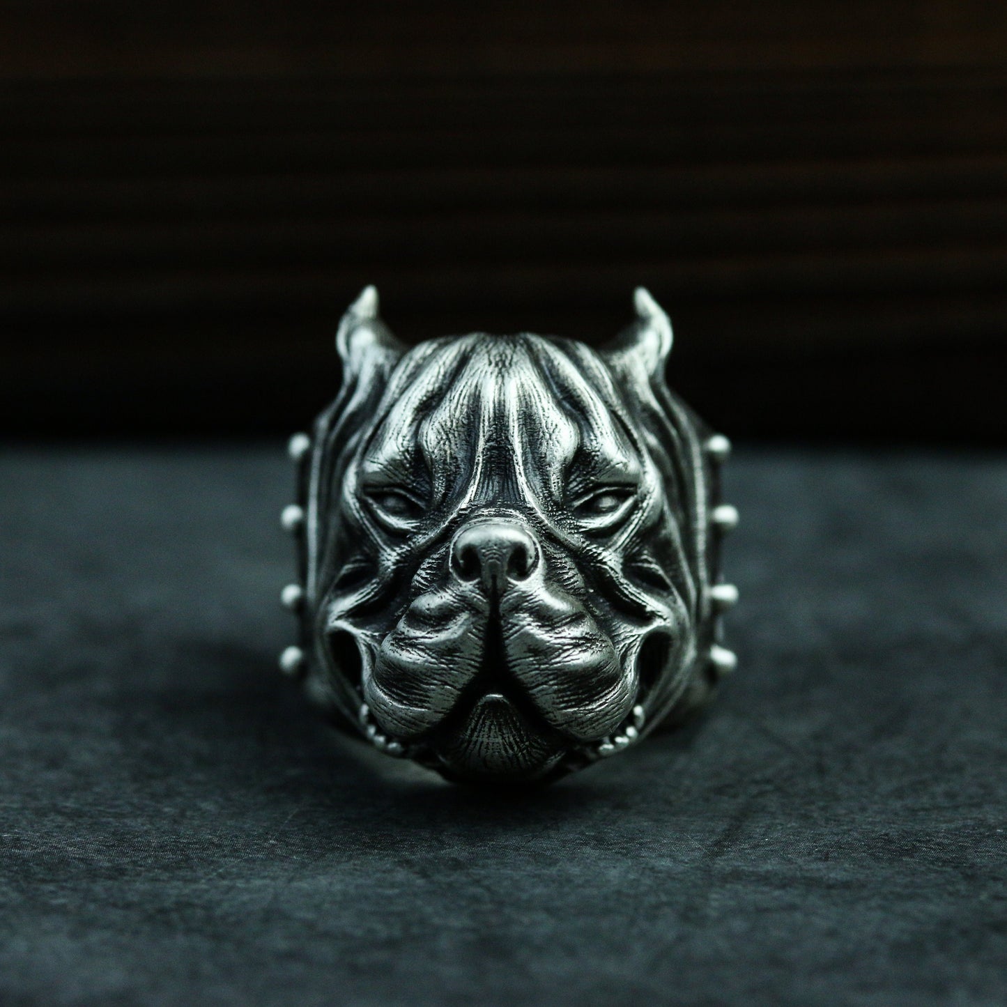 Bulldog 925 silver ring, pet dog 925 silver ring, Bulldog Jewelry, Pet Jewelry, Dog Ring-Craftsmen made