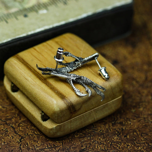 Eagle claw 925 silver earrings, Eagle Talon-Claw earrings, Woodland Bird Feet Earrings jewelry sterling silver handmade - Craftsman made