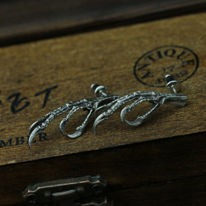 Sterling silver bird claw earrings