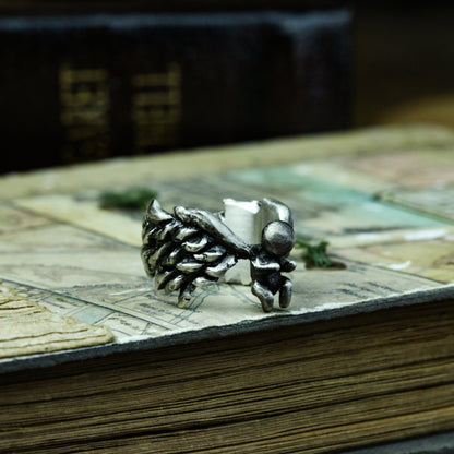 Angel/Devil 925 silver Ring , Couple ring,solid sterling silver handmade holiday anniversary gift - Craftsmen made - SATANHORN