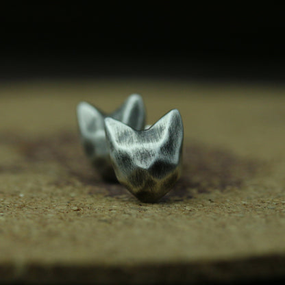 Abstract cat head earrings