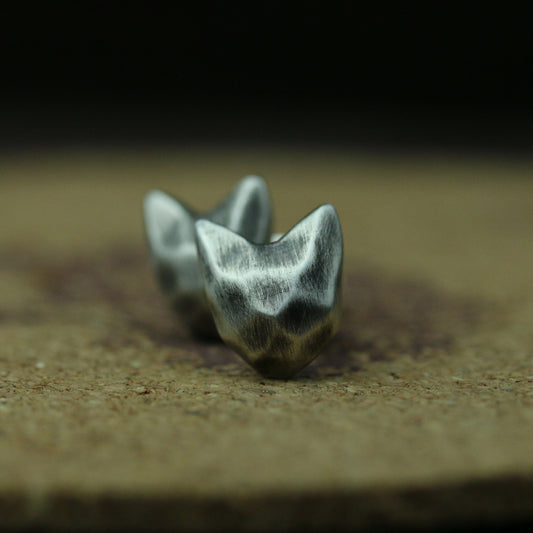 Abstract cat head earrings