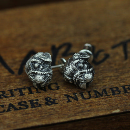 Pug sterling silver earrings