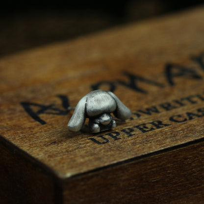 big-eared dog silver earrings,dog head sterling silver earring,Animal Lover Gifts-handmade
