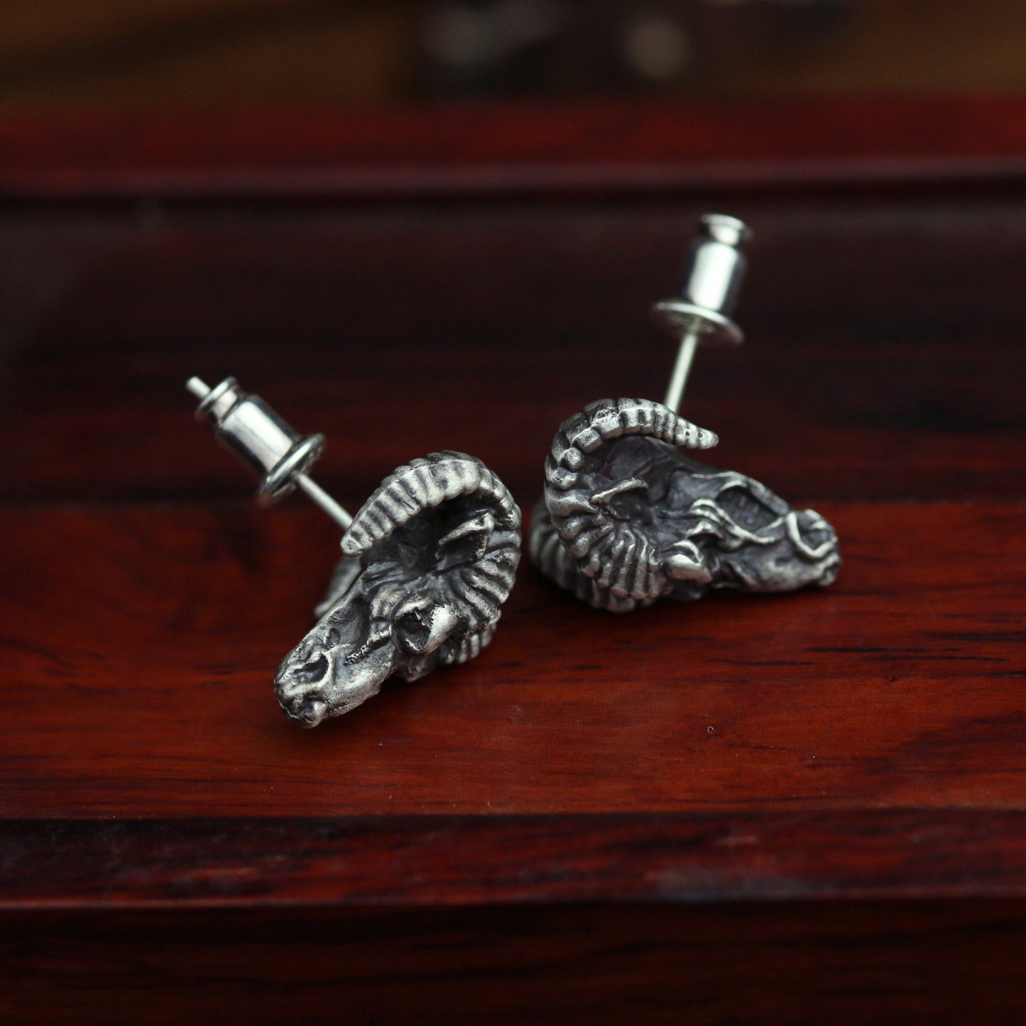 Devil sheep skull earrings jewelry