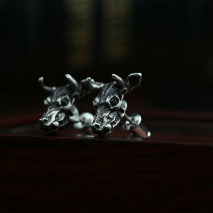 Bull skull earrings jewelry