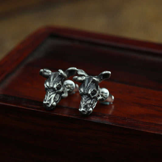 Bull skull earrings jewelry