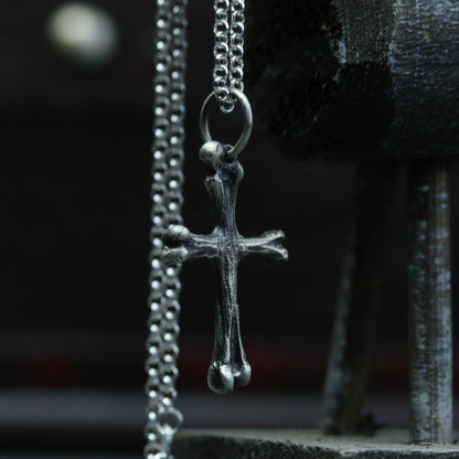 925 Sterling Silver Cross Pendant Necklace, Christian Religious Jewelry, Cross Silver Necklace, Gift for Him - Handmade