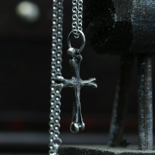 925 Sterling Silver Cross Pendant Necklace, Christian Religious Jewelry, Cross Silver Necklace, Gift for Him - Handmade