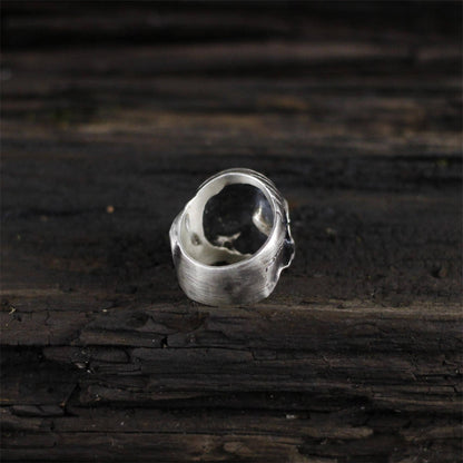 Swirl skull 925 silver ring, jawless skull ring, creative skull ring unique sterling silver gift-craftsman made - SATANHORN