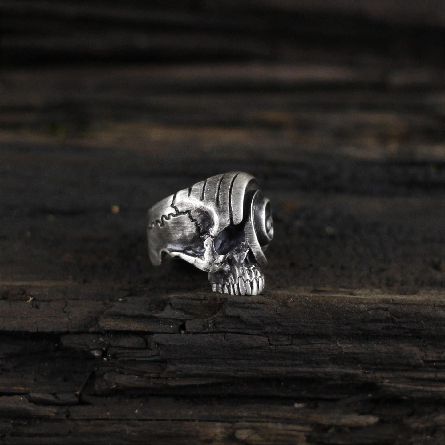 Swirl skull 925 silver ring, jawless skull ring, creative skull ring unique sterling silver gift-craftsman made - SATANHORN