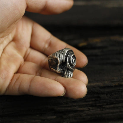 Swirl skull 925 silver ring, jawless skull ring, creative skull ring unique sterling silver gift-craftsman made - SATANHORN