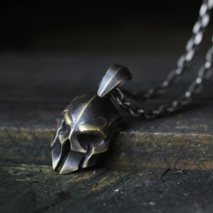 Spartan mask 925 silver pendant, Spartan warrior jewelry, creative skull pendant unique sterling silver gift-craftsman made - SATANHORN