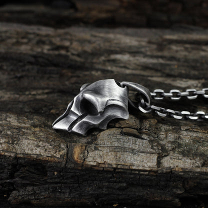 Spartan mask 925 silver pendant, Spartan warrior jewelry, creative skull pendant unique sterling silver gift-craftsman made - SATANHORN
