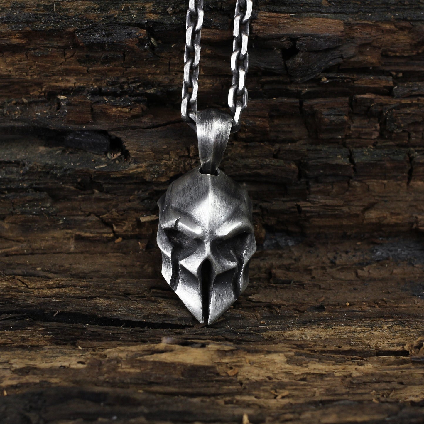 Spartan mask 925 silver pendant, Spartan warrior jewelry, creative skull pendant unique sterling silver gift-craftsman made