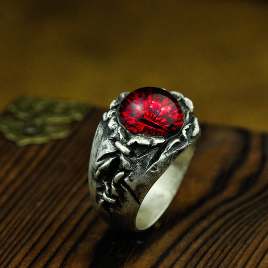 Evil eye 925 silver ring, Ghost eye Silver Ring, Earth eye jewelry-Craftsmen made - SATANHORN