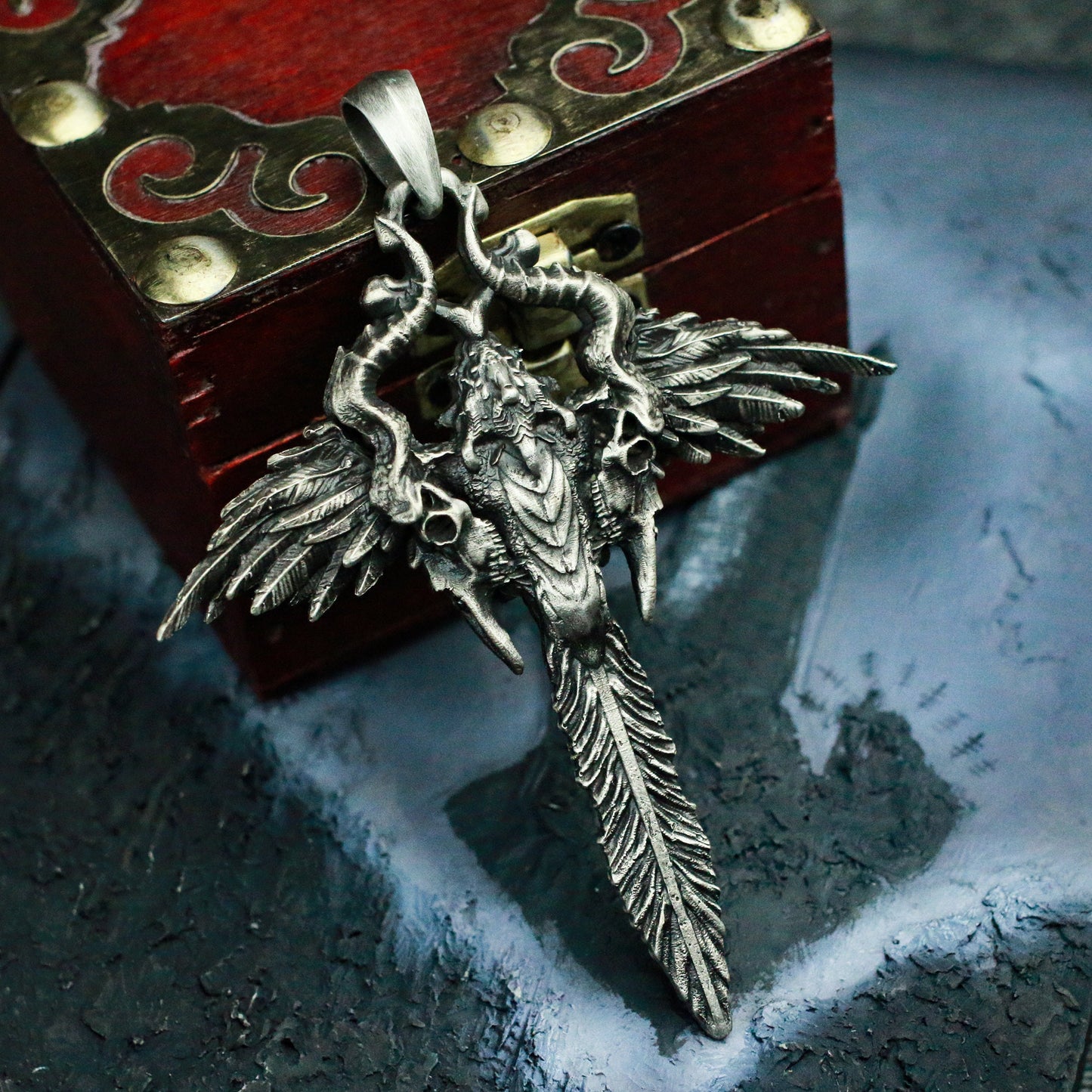 Archangel Gabriel’s Feather Cross 925 Silver Pendant Necklace, Handmade Solid Sterling Silver Feather Pendant Necklace Christ-Craftsmen made