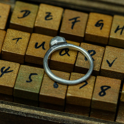 925 Sterling Silver Minimalist Ring, Gemstone Ring, Matte Couple's Ring, Gift for Him - Handmade