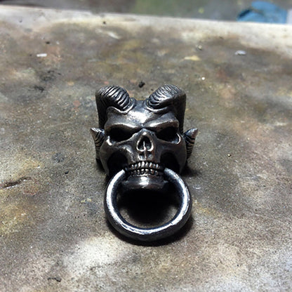 Gothic Satan Goat Skull Belt Buckle, Sterling Silver Satan Belt Buckle, Sheep Skull Jewelry, Personality Jewelry - Craft