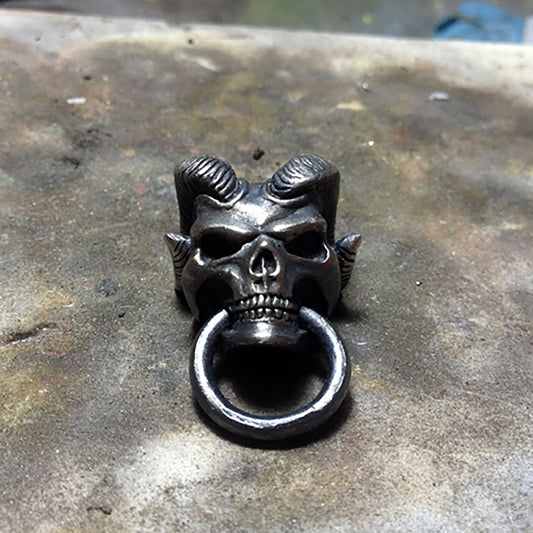 Gothic Satan Goat Skull Belt Buckle, Sterling Silver Satan Belt Buckle, Sheep Skull Jewelry, Personality Jewelry - Craft