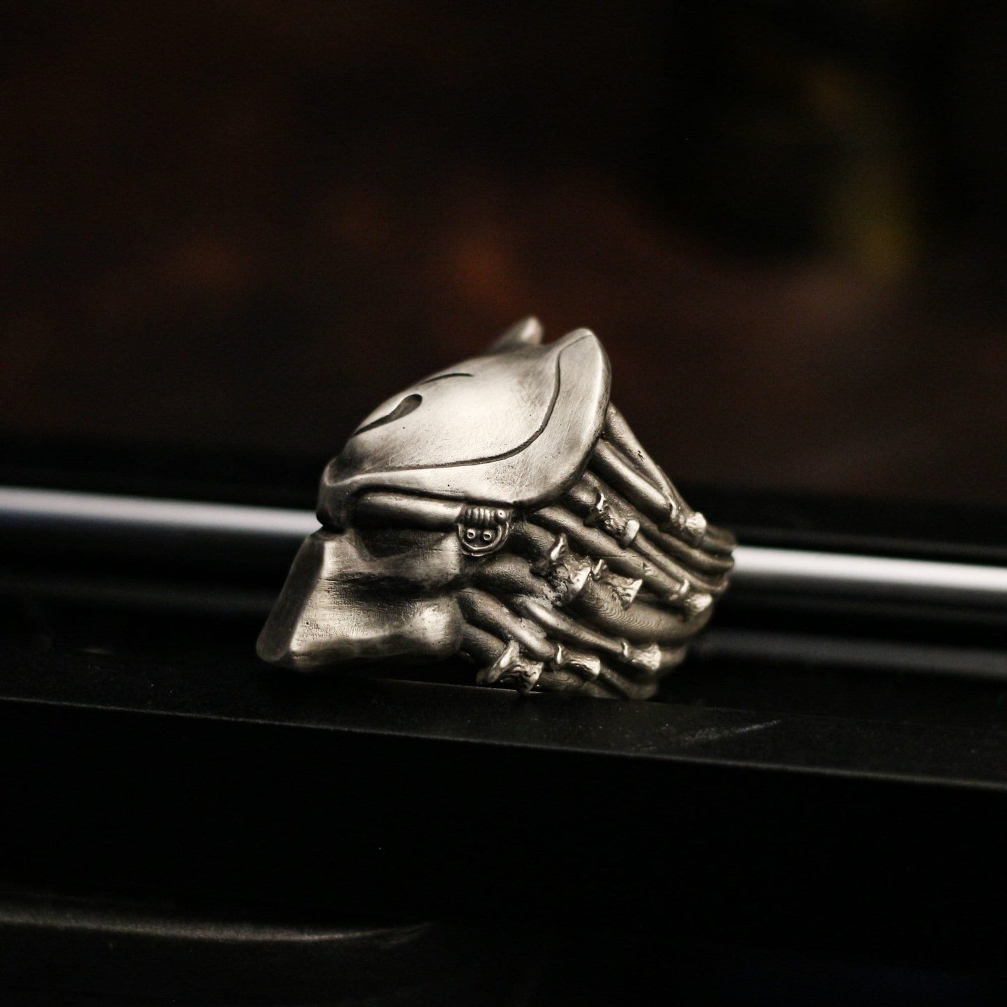 Alien Predator 925 Silver Ring, Predator Mask and Skull Ring, Jewelry of Predator-Craftsmen made