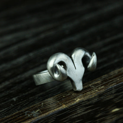 Bull head 925 silver ring, bull horn silver ring, bullfighting bison ring sterling silver brass jewelry-Craftsmen made - SATANHORN