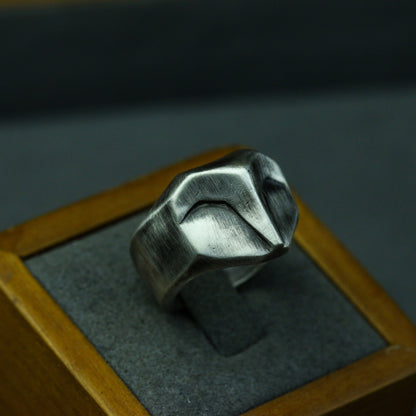 Owl 925 silver ring, eagle simple abstract 925 silver ring, personalized flying bird ring jewelry-Craftsmen made - SATANHORN