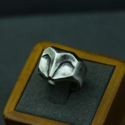 Owl 925 silver ring, eagle simple abstract 925 silver ring, personalized flying bird ring jewelry-Craftsmen made - SATANHORN