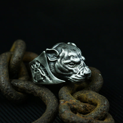 Leopard 925 silver ring, cheetah leopard dark style 925 silver ring,Big Cat Jaguar Panther Totem Talisman Cat Animal-Craftsmen made - SATANHORN