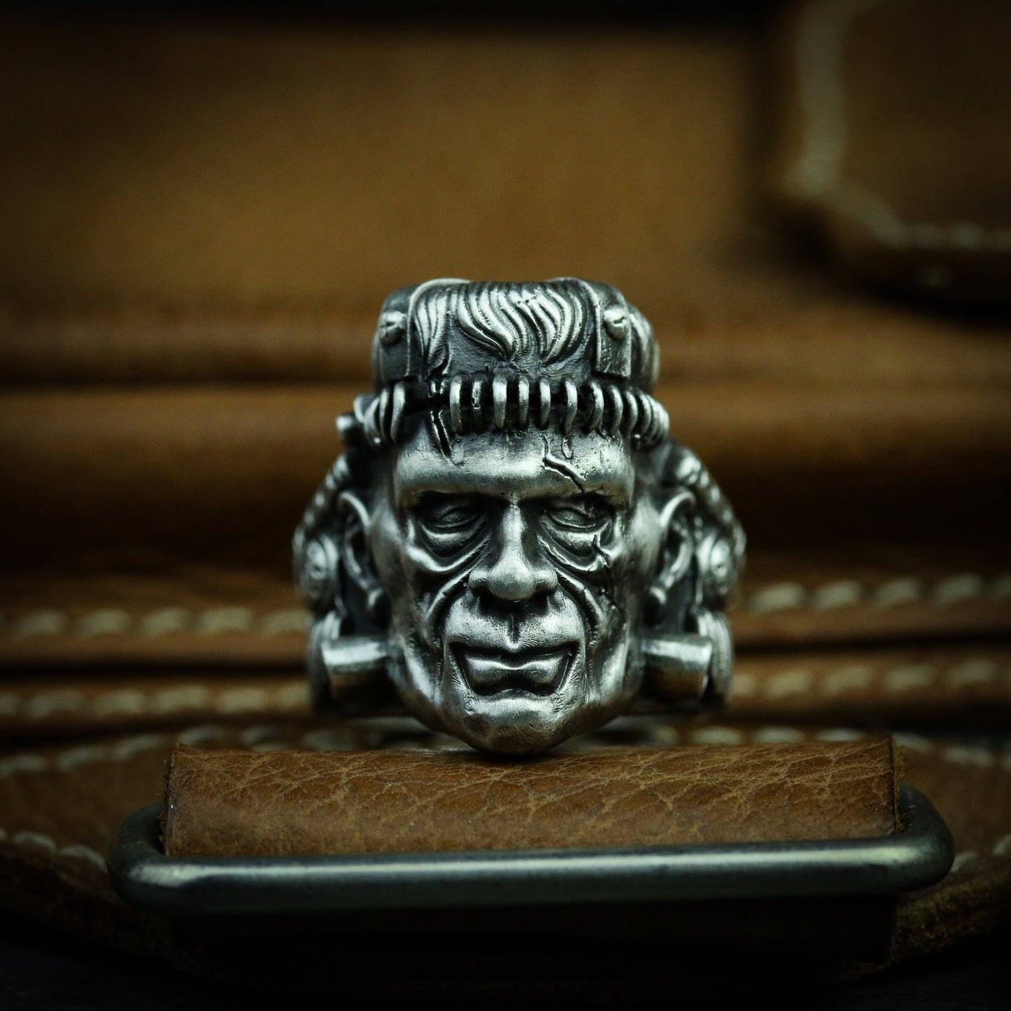 Frankenstein 925 silver ring, protagonist of Frankenstein movie,Boris Karloff，punk biohazard ring, Prometheus-Craftsmen made