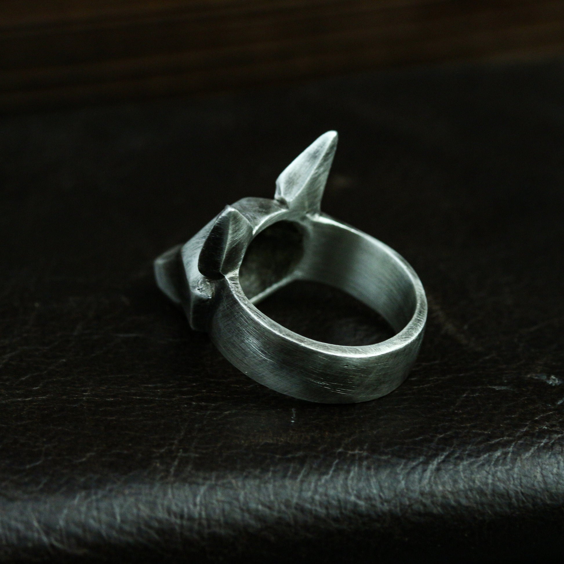 Simple fox 925 silver ring, abstract fox ring, totem animal jewelry, Ring-Mens Gift-Craftsmen made - SATANHORN