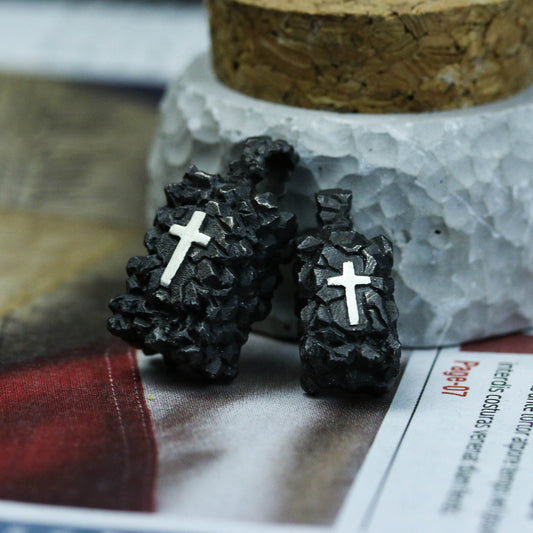 925 Sterling Silver Christian Cross Pendant Necklace, Textured Religious Cross Pendant, Religious Jewelry, Couple Jewelry - Handmade