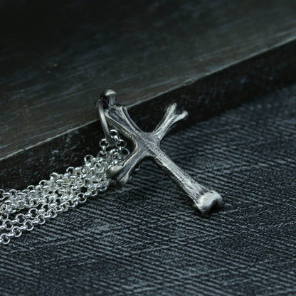 925 Sterling Silver Cross Pendant Necklace, Christian Religious Jewelry, Cross Silver Necklace, Gift for Him - Handmade