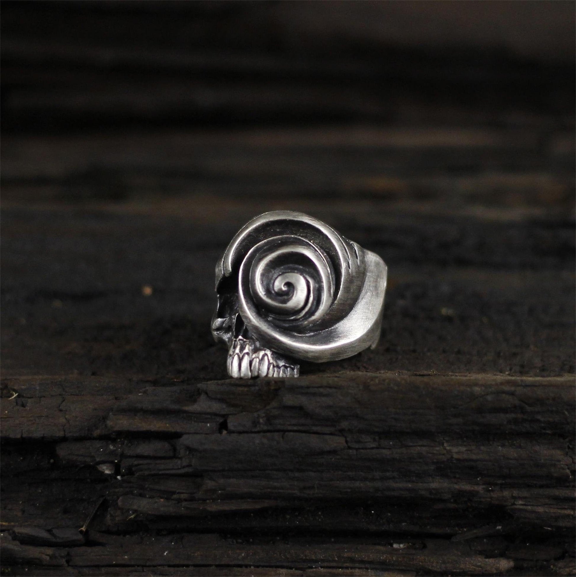 Swirl skull 925 silver ring, jawless skull ring, creative skull ring unique sterling silver gift-craftsman made - SATANHORN