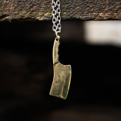 Kitchen Knife 925silver/brass Necklace Pendant, Fortune Jewelry, Sterling Silver Kitchen Knife - Craftsman made - SATANHORN