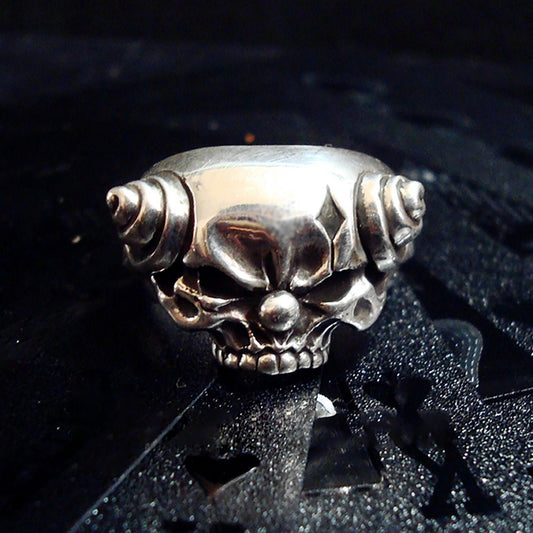 Clown skull ring 925 sterling silver, clown ring, skull ring, Halloween ring, gift for him, gift for boyfriend-handmade