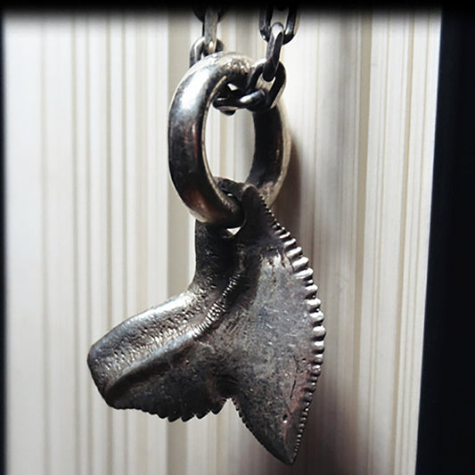 925 Sterling Silver Shark Tooth Pendant, Animal Necklaces, Nautical Jewelry, Ocean Pendants, Personalized Gifts - Handmade