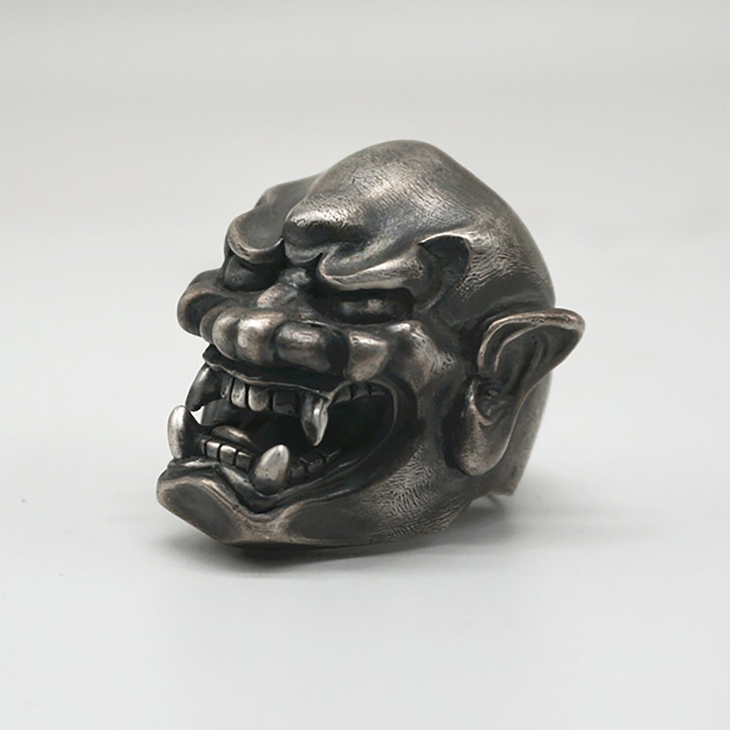 Japanese prajna demon ring, samurai mask ring,Demon Skull Ring