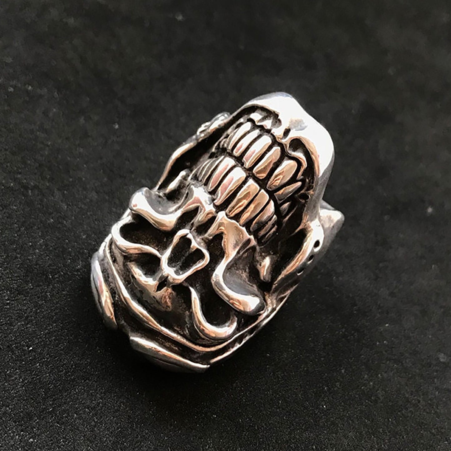 Pilot skull ring, skull ring, silver ring, sterling silver pilot skull ring, gift to him-original handmade