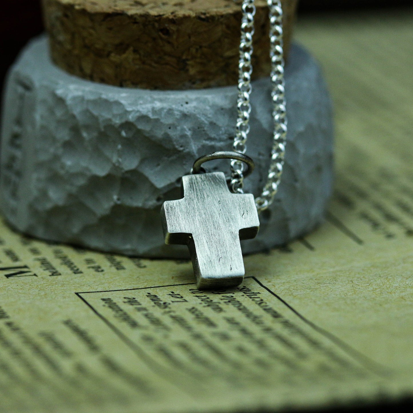 925 Sterling Silver Cross Pendant Necklace, Christian Simple Cross Pendant, Charm of the Cross, Gift for Him - Handmade