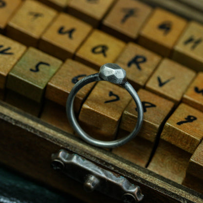 925 Sterling Silver Minimalist Ring, Gemstone Ring, Matte Couple's Ring, Gift for Him - Handmade