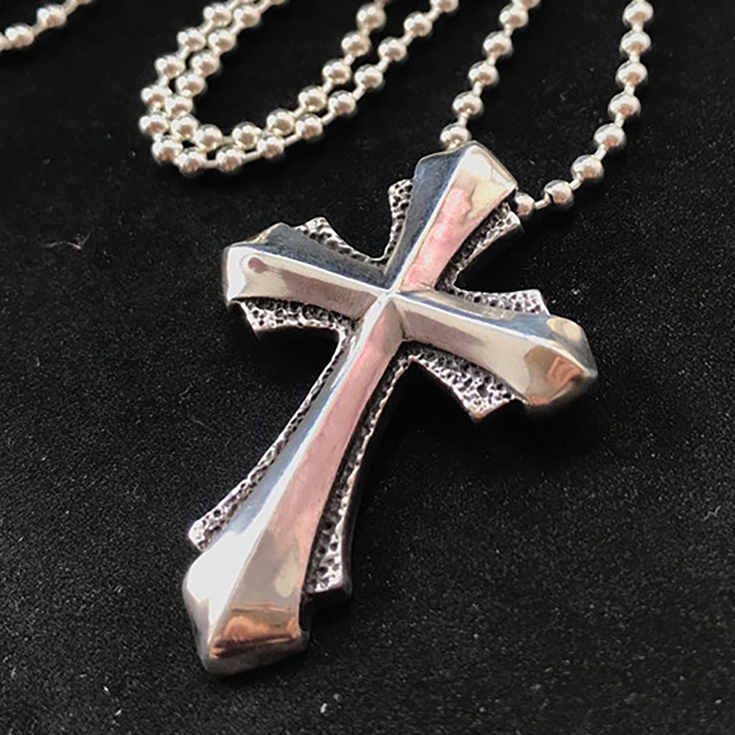 925 Sterling Silver Cross Pendant, Cross Necklace, Religious Jewelry, Catholic Jewelry, Men's Necklace, Gift for Him - Handmade