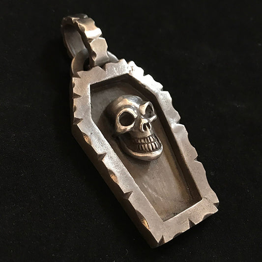 Skull Coffin Pendant,Coffin accessories,Coffin pendant,Skull pendant,skull jewelry,Death jewelry,gift for him